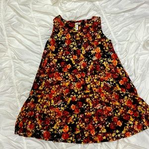 Dark floral A-shape dress